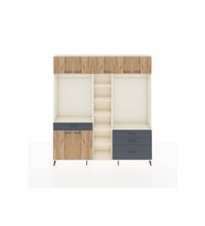 Arges Dolap 11 Raflı 4 Çekmeceli 2 Askılı 220x30x243 Aytaşı-Çam/Antrasit
