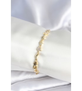 Pirinç Gold Renk Kadın Manifest Bileklik 5886 - EEEEEE8932-8448