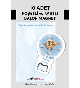 Kişiye Özel Açacaklı Balon Magnet – Sevimli Dostlar Serisi (6 Farklı Erkek Model Seçenekli)