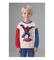 Defacto Marvel Spider-Man Baskılı Ekru Erkek Bebek Sweatshirt I3542A5/ER118