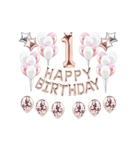 Rose Gold 1 Yaş Balon Set