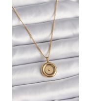 316L Çelik Gold Renk Zincir Gold Altın Model Kadın Kolye - TJ-BKO9572
