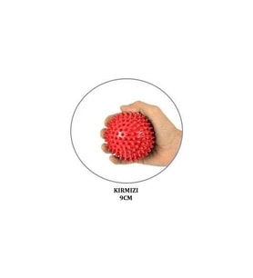 El Egzersiz Masaj ve Duyu Topu , Yumuşak Dikenli Top Kırmızı Renk 9 cm