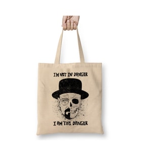 Breaking Bad I Am The Danger Beyaz Bez Çanta Uzun Saplı Alışveriş Çantası Plaj Çantası