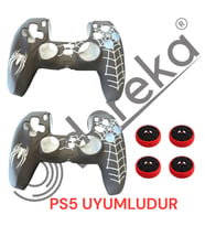 PS 5 Dualsense 2 Adet Silikon Kılıf + 4'lü Analog Koruyucu Set