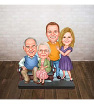KİŞİYE ÖZEL KARİKATÜR BİBLO oturan aile 2