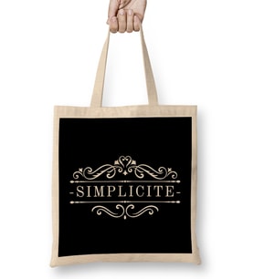 French Slogan Simplicite Bez Çanta Uzun Saplı