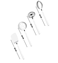 4 Parça Lüx Kepçe, Kevgir, Spatula, Kaşık Takımı
