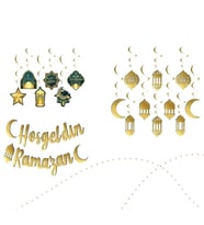 17 parça Ramazan Süsleri 10'lu Tavan Süs,6'lı 11 ayın sultanı tavan süsü-