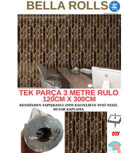 120cmx300cm Tek Parça Yapışkanlı Rulo Gold Çizgili Mermer Desenli Duvar Paneli Kağıdı Beykent QM0134