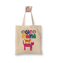Cat Mama Funny Cat Lover Gifts For Women Men Kids Kedi Beyaz Bez Çanta Uzun Saplı