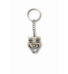 Dual Smile – Maske Figürlü Gümüş Renk Unisex Metal Anahtarlık