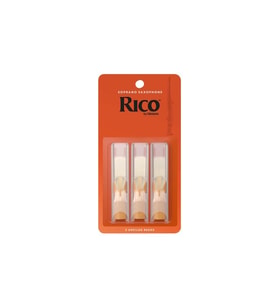 Rico RIA0325 Orange Box Soprano Saksafon Kamışı No: 2.5 (Orta Seviye/Eğitim) - 3'lü Paket  Standart Kesim, Kolay Çalım ve Dengeli Deneme Paketi