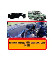 Fiat Doblo 2007-2015 Airbagsiz Double Ekran Ön Örtüsü Göğüs Panel Torpido Koruma Koruyucu Kılıfı