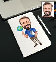 Kişiye Özel Öğretmen Tasarımlı Karikatürlü Beyaz Defter Kalem Seti 52