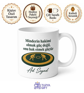 Güreş Antrenörü Minderin Hakimi Kahve Kupası Hediye Bardak