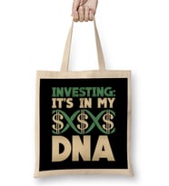 Investing It's In My DNA Cool Financial Investor Bez Çanta Uzun Saplı