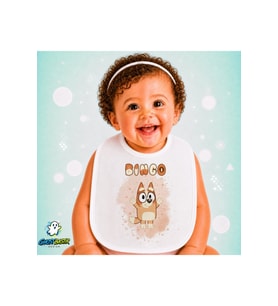 Bluey Keten Bebek Mama Önlüğü – Yumuşak, Emici, Yıkanabilir, Özel Tasarım P021