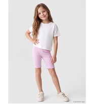 LCW Kids Lila Beli Lastikli Kız Çocuk Midi Tayt