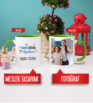 Beden Eğitimi Öğretmenine Hediye Beden Eğitimi Öğretmeni Kupa Bardak Yeşil Fotoğraflı