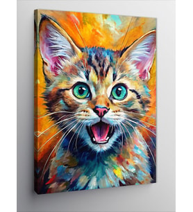 Kanvas Tablo Şaşkın Kedi