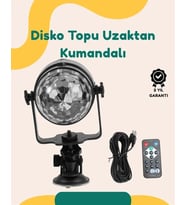 Müzik Ritmine Uyumlu 7 Modlu Renkli Disko Topu Işığı (Çok Renkli)