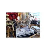 LION DEKOR SILVER 13X50X28 CM