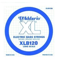 D'Addario XLB120 XL Nickel Wound Bas Gitar Tek Teli - Alt Si/Low B ($0.120$ İnç)  5 veya 6 Telli Bas Gitarlar İçin İnce Yapılı Si Teli, Net Tanımlanmış Alt Frekanslar ve Hızlı Tepki