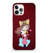 Apple iPhone 12 Pro Max Soft Premier Kapak Vespagirl Tasarımlı Silikon Kılıf - Mürdüm (Şeffaf)
