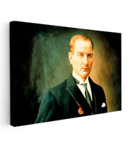 Kanvas Tablo Atatürk Madalyalı Resim Sanatı Atatürk Tablosu Ev Ofis Duvar Dekoru