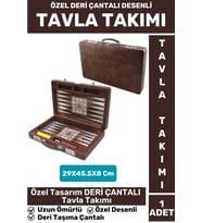 Elit Seri Uzun Ömürlü Aile Ev Arkadaş Kahve Cafe Oyun Takımı DERİ ÇANTALI ÖZEL DESENLİ TAVLA Takımı