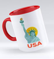 Bk Gift USA Tasarımlı Kırmızı Kupa Bardak - Model 1