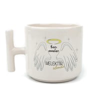 Bazı Anneler Melektir Baskılı Beyaz Kulplu T Kupa