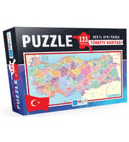 Blue Focus Türkiye Haritası Kutulu - Puzzle 123 Parça