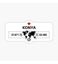 Konya 2 Gps Harita Sticker Oto Araba Yapıştırma 17CM yazı 260
