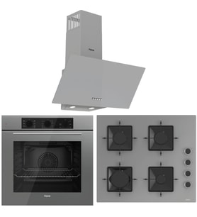 Ferre FlowArt QBL62CPR - SS208 - D088 SA 7 Prog. Mekanik Turbo Ankastre Set - Gri