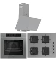 Ferre FlowArt QBL62CPR - SS208 - D088 SA 7 Prog. Mekanik Turbo Ankastre Set - Gri