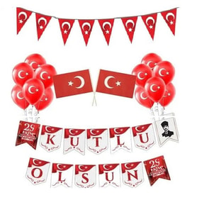 29 Ekim Özel Süsleme Seti - Cumhuriyet Bayramı İçin Bayrak ve Dekorasyon Ürünleri