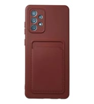 Galaxy A72 Kılıf Kelvin Kartvizitli Silikon - Bordo