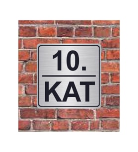 10. Kat  Yazılı Metal Yönlendirme Levhası 15x15 cm
