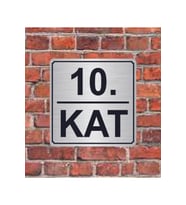 10. Kat  Yazılı Metal Yönlendirme Levhası 15x15 cm