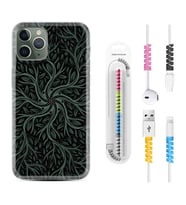 Apple iPhone 11 12 13 14 Pro Max Kılıf Kablo Koruma Spiral Silikon Sarmaşıklar 1675