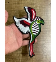 20X11 CM RENKLİ NAKIŞ İŞLEME PAPAĞAN KUŞ ARMA YAMA DİKİŞ HOBİ APLİKE