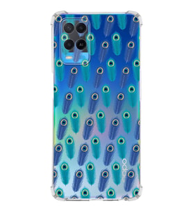 PrintiFy Oppo A54 4G Uyumlu Nazar Boncuğu 4 Baskılı Şeffaf Köşe Korumalı Antişok Kılıf