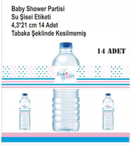 Baby Shower Partisi Su Şişe Etiketi 14 Adet