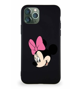 Apple iPhone 11 Pro Soft Premier Kapak Minnie Mouse-B Tasarımlı Silikon Kılıf - Siyah (Şeffaf)