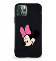 Apple iPhone 11 Pro Soft Premier Kapak Minnie Mouse-B Tasarımlı Silikon Kılıf - Siyah (Şeffaf)