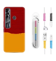 Tecno Spark 6 6 Go 8C 8 Pro 7 7 Pro Kılıf Kablo Koruma Spiral Silikon Sarı Kırmızı Boya 1708