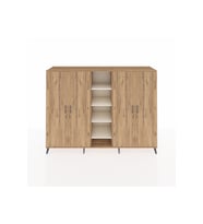 Hyperion Dolap 12 Raflı 4 Kapaklı 220x44x163 Çam-Çam/Aytaşı
