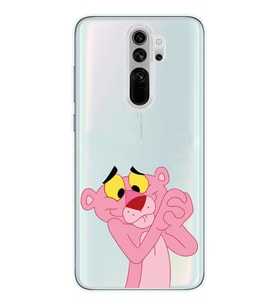 Redmi Note 8 Pro Uyumlu Pembe Panter Tasarımlı Şeffaf Telefon Kılıfı
